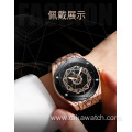 Swiss tevise T821 new automatic mechanical men's watch spider pattern belt waterproof leather wristwatches